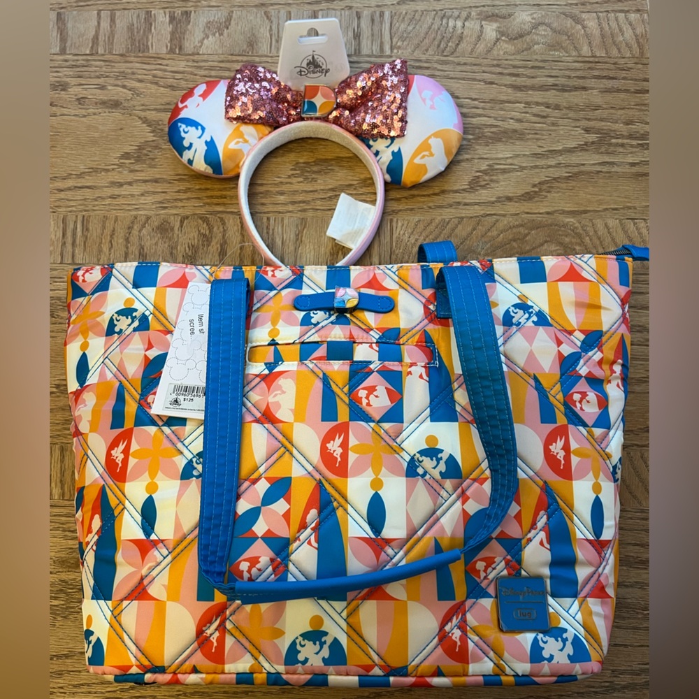 Disney Parks Lug Multicolor Quilted Shoulder Bag & Ears